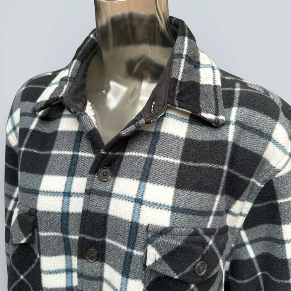 Freedom Foundry Plaid Fleece Shirt Jacket Shacket L
